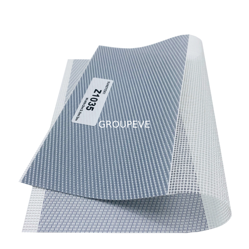 Openness 5% Shutter Shades Grey Zebra Roller Blinds Fabric ASTM G21