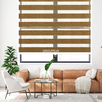Купить Luxury Cordless Zebra Roller Blind 100% тканевые шторы для окон Производство в сети