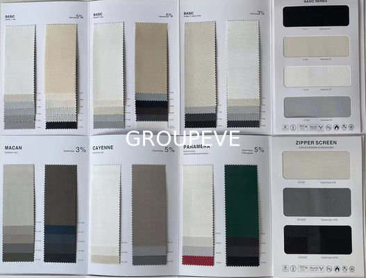 Ультрафиолетовая устойчивость 3% открытость стекловолокна солнцезащитная ткань для Ziptrack наружных жалюзи
